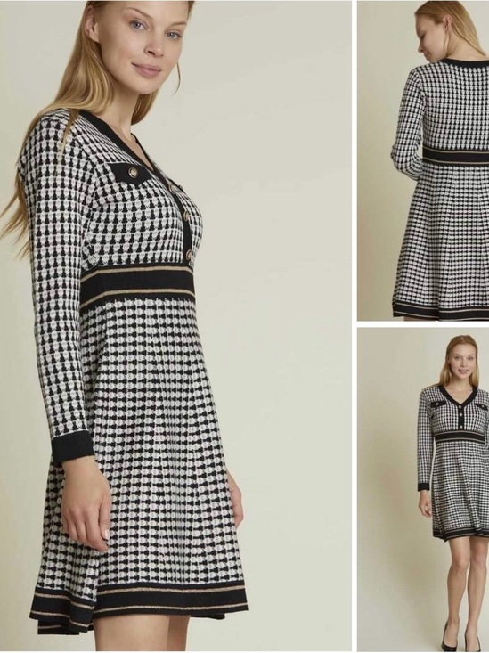 D.w Fashion Dresses & Skirts - D|W Knit Tweed-Style Button Front Dress
